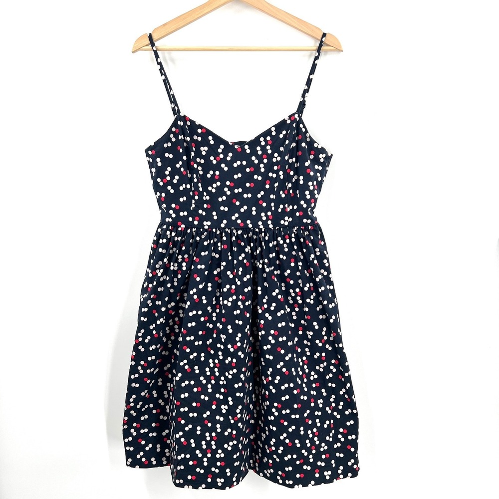 GAP y2k polkadot sundress fit flare mini Caroline dot‎ summer blue red retro 8
